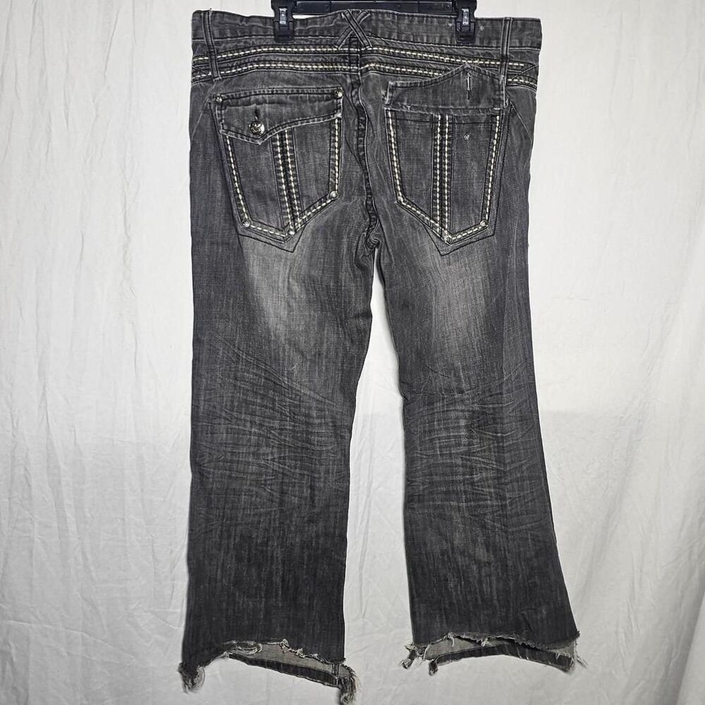 mens faded grey denim y2k Baggy skater emo grunge jeans